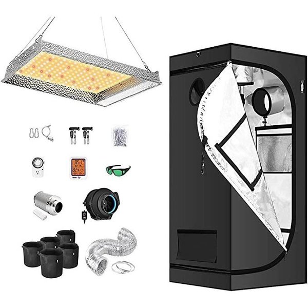 Ipower Grow Tent Kit Complete AL600W Full Spectrum LED Plant Light Lamp Indoor Hydroponics GLKITXXS4AL600CCMPT11